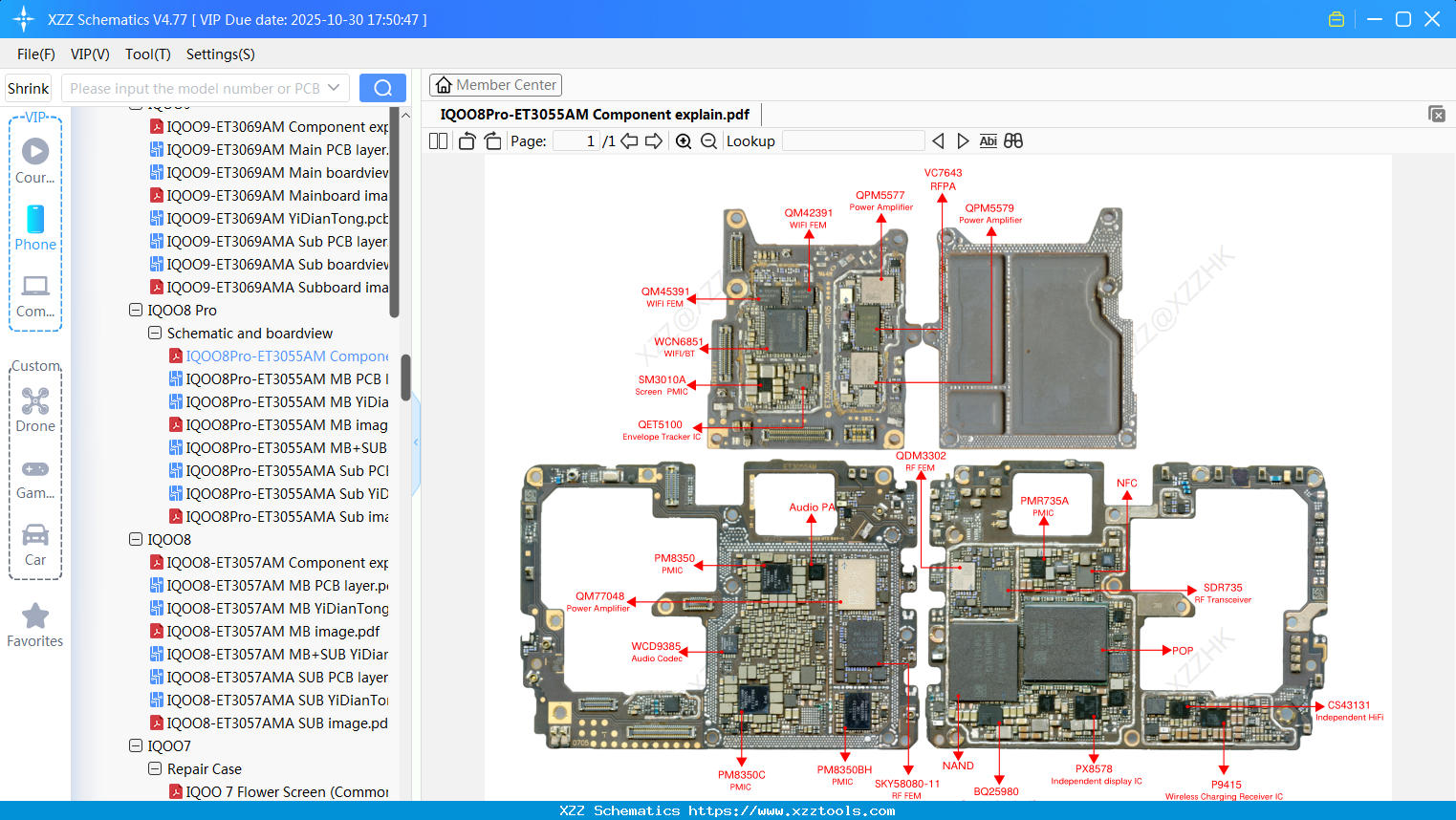 VIVO IQOO8Pro-ET3055AM Component Explain